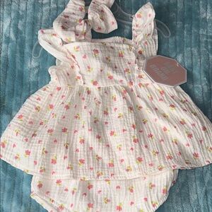 Floral Print Baby Dress with Bloomers